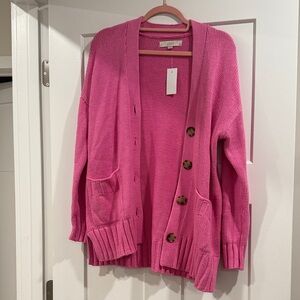 LOFT Vibrant Pink Women's Cardigan Sweater